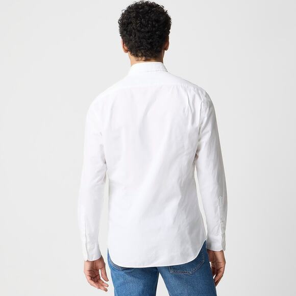 J.Crew Flex Washed Button Up Shirt Mens L White Classic Fit Long Sleeve Stretch - Picture 2 of 7